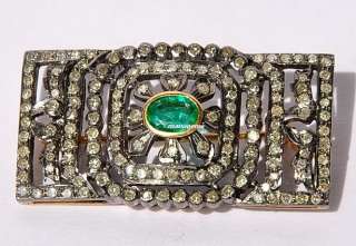 Stunning Vintage 14kt AAA genuine Emerald old Euroepan cut Diamond 