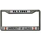 Illinois Fighting Illini Metal Chrome License Plate Tag Frame 