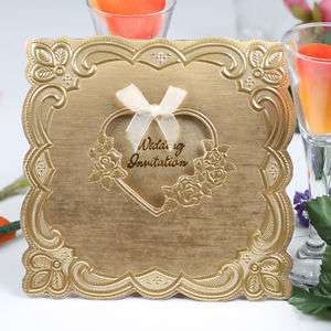 100 Gold Favor invitations  Wedding invitations 6x5.7  