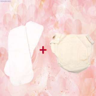 Cute White Baby Cloth Diaper Nappy And Cotton Insert  