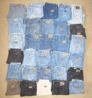 Huge Lot of 30 Mens Wrangler used wholesale denim jeans  