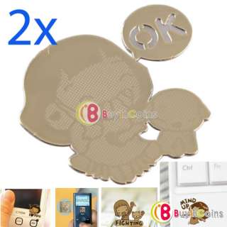 2X Cute Lovely Design Anti Radiation Protection Sticker for Cellphone 