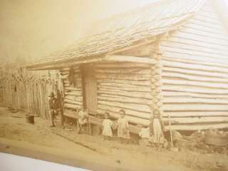 Post Slavery Black Sharecroppers Log Cabin Photo Whoa (292)  