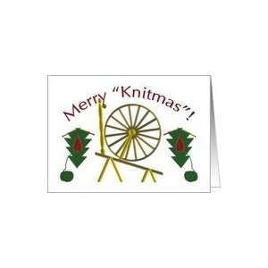  Christmas Spinning Wheel Knitting 2 Card Health 