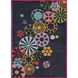  ON SALE Hipster Flowers Rug in Black   4 x 6 Feet