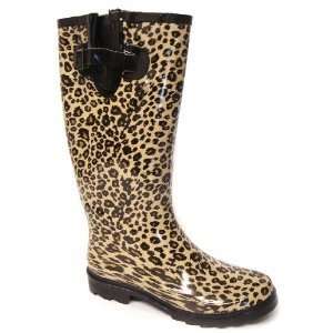   Leopard Print Wellies Ladies Wellington Boots (8.5) 
