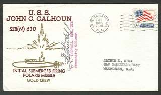 USS JOHN C CALHOUN SUBMARINE COVER, 1965 CAPE CANAVERAL FL. CXL