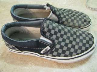 VANS Off the Wall SHOES Black/Gray CHECKERBOARD Yth 1  