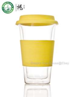 Double Wall Thermal Glass Cup w/t Silicone Lid 300ml  