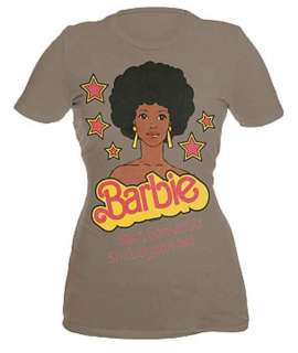 Barbie Black Afro Shes Beautiful Dynamite Foil T Shirt Licensed NWT 