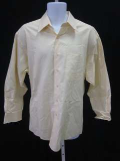 JOSEPH ABBOUD Mens Yellow White Cotton Shirt Sz 17  