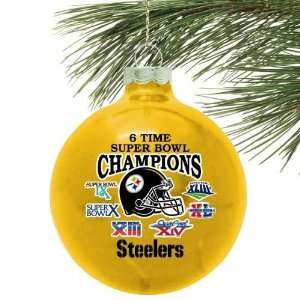  Pittsburgh Steelers 6X Super Bowl Champs 3 1/4 Ornament 