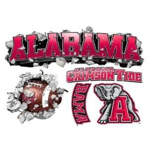  Alabama Crimson Tide Wallcrasher Wall Decal   Multi Logo 5 