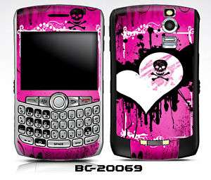 Blackberry Curve Skin 8330 8350i   EMO HEART SKULL PINK  