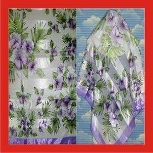 New Large Floral Purple Silk Scarf Shawl Wrap s567  