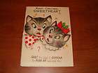 Large Vintage Christmas Greeting Card Cats Honeycomb Pop out Hallmark