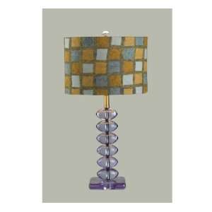  Table Lamp with Lamontage Tundra Blue and Gold Shade
