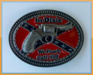 REDNECK GUN DIXIE SOUTH 911 CONFEDERATE 3 D REBEL CSA FLAG BELT BUCKLE 