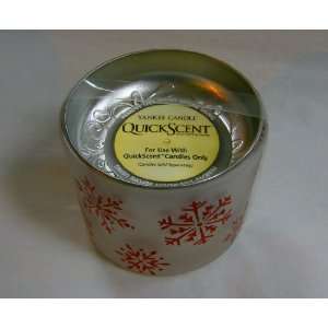   Quickscents Frosted Glass Holder with Red Snow Flakes