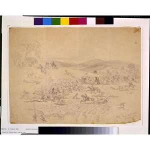  Drawing Cavalry fight near Aldie, Va. During the march to 