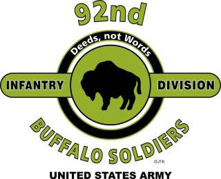 92ND INFANTRY DIVISION BUFFALO SOLDIERS  WHITE SHIRT (DESIGN ON 