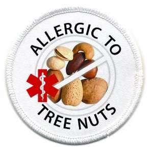  ALLERGIC to TREE NUTS Allergy Medical Alert 3 inch Sew on 