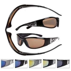 NEW Impact Resistant Sport Sunglasses Flame Style Biker  
