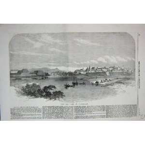   1857 View Town Fort Alessandria Piedmont Italy Bridge