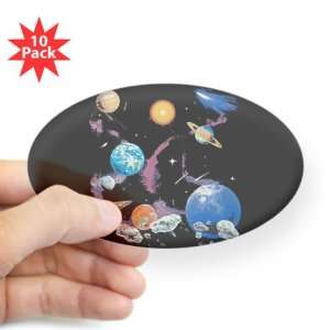   Clear (Oval) (10 Pack) Solar System And Asteroids 