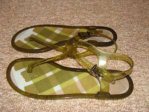 Authentic Burberry Nova Jelly Sandals Thong Green 41/11  