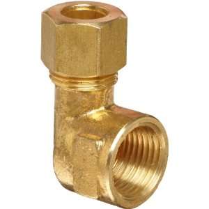 Anderson Metals Brass Tube Fitting, Elbow, 3/8 Compression x 3/8 