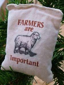 New Farmers are Important Animal Feed Sack Bag Ornament  