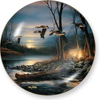 EVENING GLOW GEESE COLLECTOR PLATE BY TERRY REDLIN  