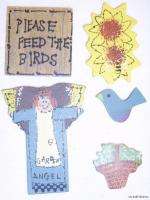   Pkgs.Garden Angel Wood Craft Lot Sets Sunflower Blue Bird Sign Basket
