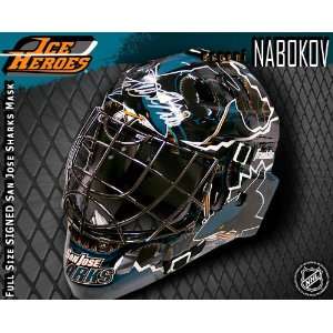 com Evgeni Nabokov San Jose Sharks Autographed Full Size Goalie Mask 