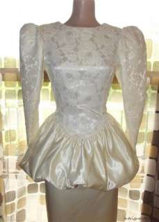   Peplum Satin Lace Wedding Dress Prom Gown Jessica McClintock  