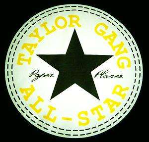 TAYLOR GANG ALL STAR Tee Shirt T SHIRT White & Yellow  