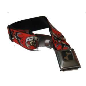  Tattoo Lucky Dog Seat Belt Buckle Style Dog Collar Red 1.5 