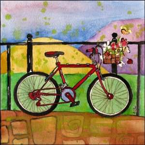  Bicycle Original Painting in Watercolor Bike Fine Art 