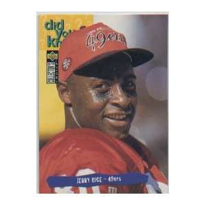   1995 Collectors Choice #36 Jerry Rice Did You Know 