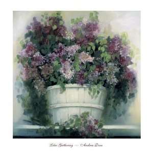Lilac Gathering by Andrea Dern. Size 35 inches width by 36 inches 