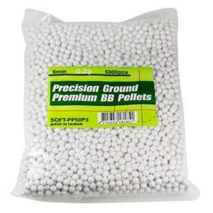   6mm plastic airsoft BBs, 0.20g, 5000 rds, white