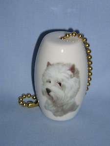 West Highland Terrier Dog Fan & Light Pull Porcelain H  