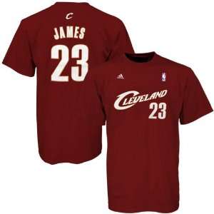 adidas Cleveland Cavaliers #23 LeBron James Youth Burgundy Game Time T 