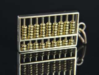   estate abacus charm pendant crafted from solid 14k yellow gold