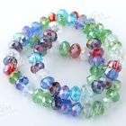 5x8mm Motley Faceted Crystal Glass Abacus Loose Beads  