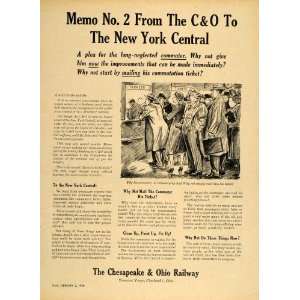 1948 Ad Chesapeake & Ohio Railway Commuters Chessie   Original Print 