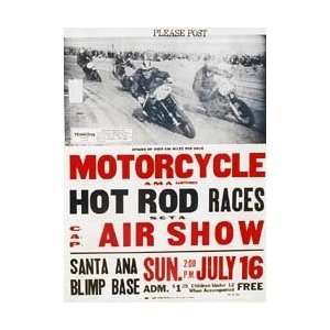  1950 Santa Ana Hot Rod Racing Poster Print