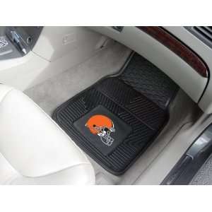 NFL Cleveland Browns 2 Piece Heavy Duty Vinyl Floor Car Mat Set with 