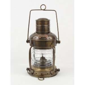 Antique Brass Anchor Oil Lantern 12     Nautical Decorative Gift 